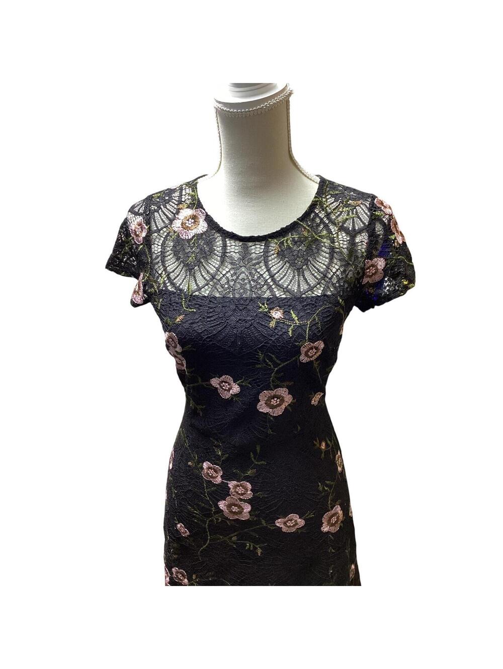 Lucyparis Black Floral Dress Size XS